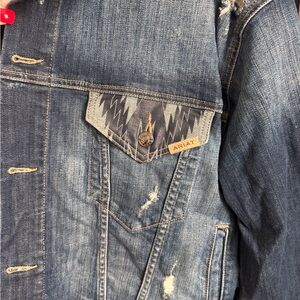Ariat Blue Distressed Denim Trucker Jacket